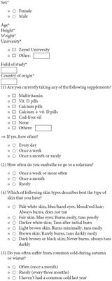 Evaluation of Self-Assessed State of Health and Vitamin D Knowledge in Emirati and International Female Students in United Arab Emirates (UAE)